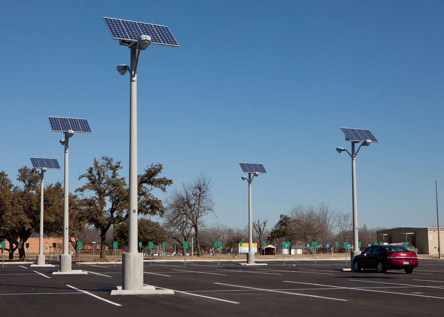 Solar lights pole on sale for parking lot